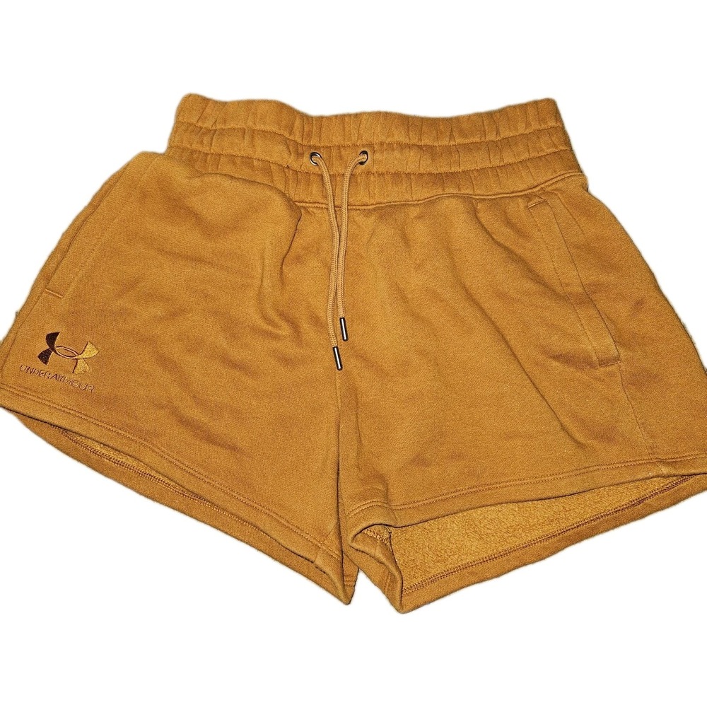 Under Armour Womens Activewear Bottoms Sweat Shorts Drawstring Orange Size S P